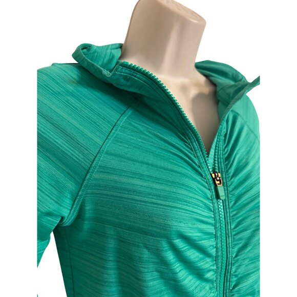 Athleta Circuit Full Zip Size XS Green Hoodie Long Sleeve Thumb Holes EUC - Picture 7 of 7
